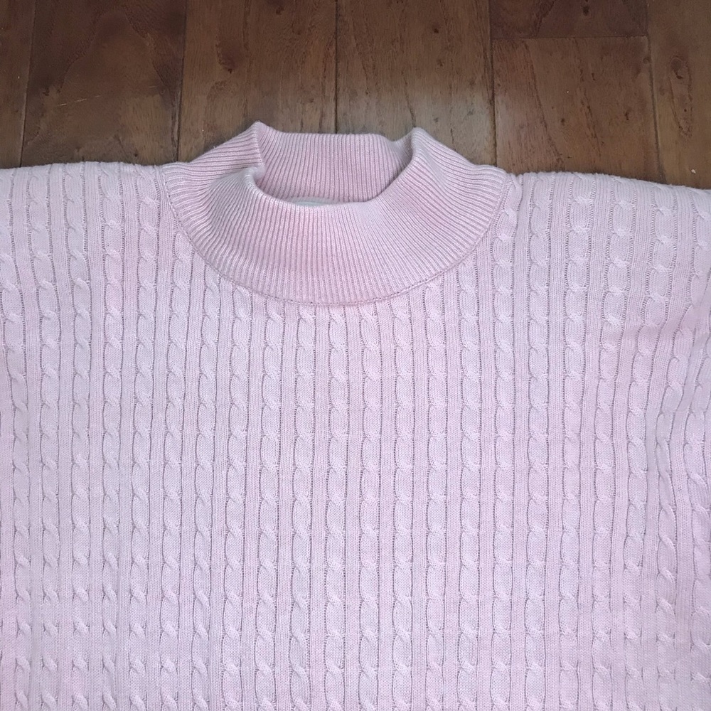 Baby Pink Mock Turtle with Braided Pattern